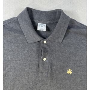 Brooks Brothers 1818 Performance Polo Mens Medium Slim‎ Fit Gray Cotton Shirt